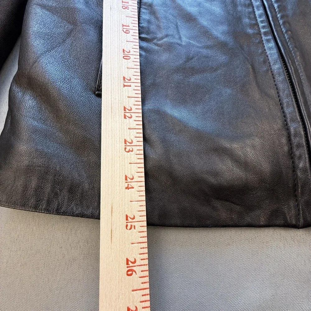Alfani Petite Outerwear Women's Small Soft Supple Leather Coat Jacket Full Zip - Picture 10 of 11